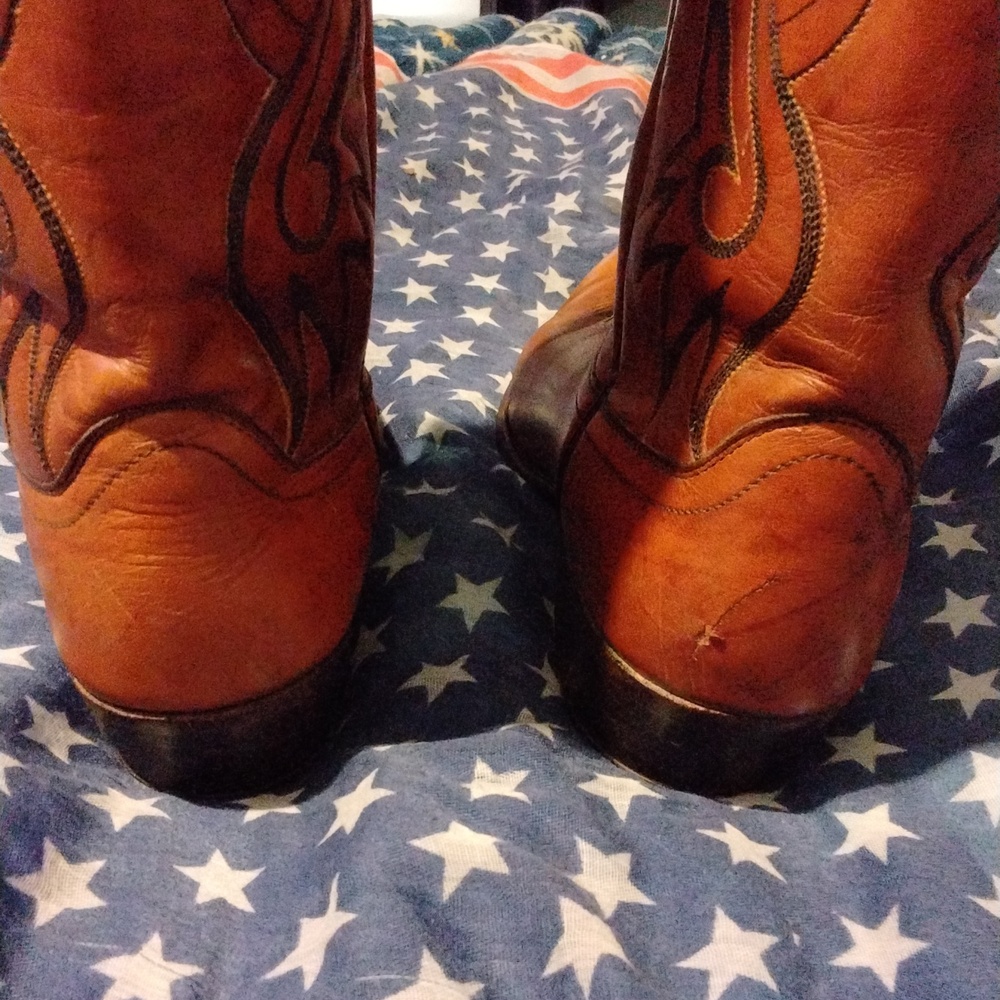 Dan Post Men’s Vintage(1988)Cherry Brown Leather Western Cowboy Boots Size 10 - Picture 4 of 8